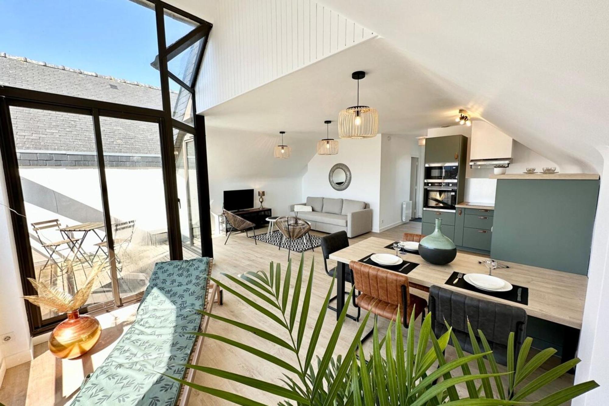 T2 Neuf Top Cocooning Terrasse - Face A La Mer Ploemeur Exterior foto